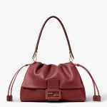 FENDI Mamma Baguette Large Burgundy nappa leather bag